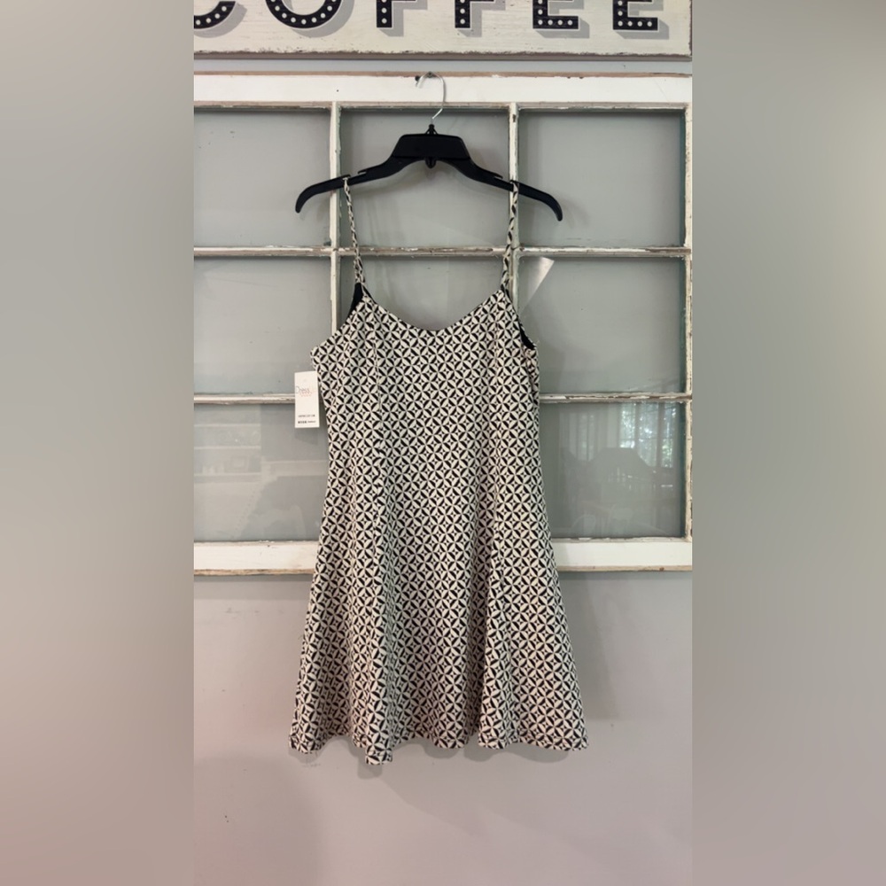 Geometric Patterned Dress - Black and White